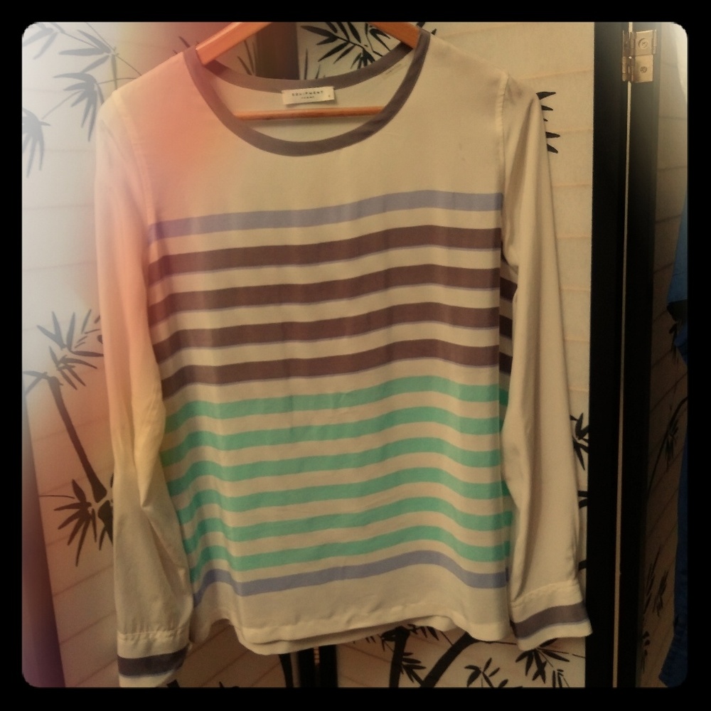 Striped silk Equipment femne blouse